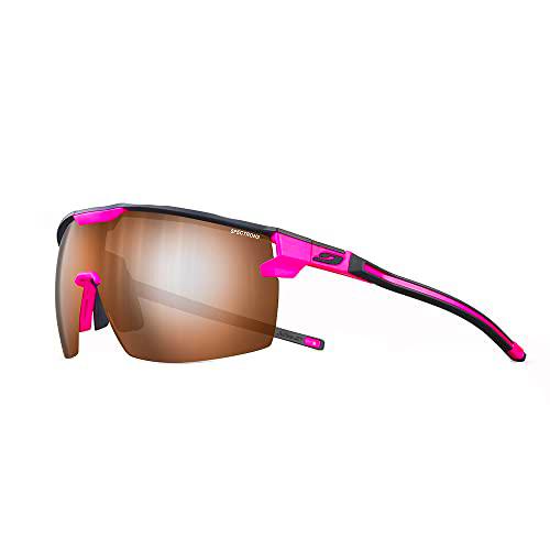 Julbo Ultimate Gafas DE Sol, Negro/Rosa Fluo, Talla única Unisex Adulto