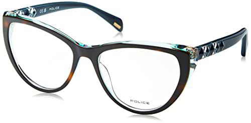 POLICE VPLL31 Gafas, Shiny Havana Top+Green, 53 para Mujer