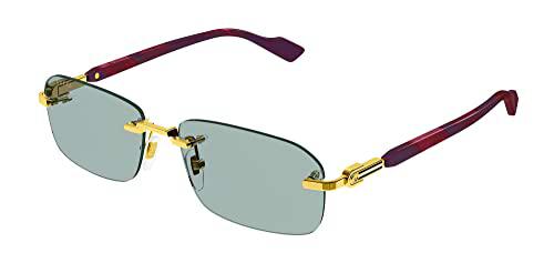 GUCCI GG1221S Gafas, Gold-Burgundy-Green, 56 para Hombre