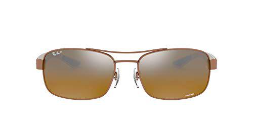 Ray-Ban 8318ch Gafas de sol, Shiny Light Brown, 62 para Hombre