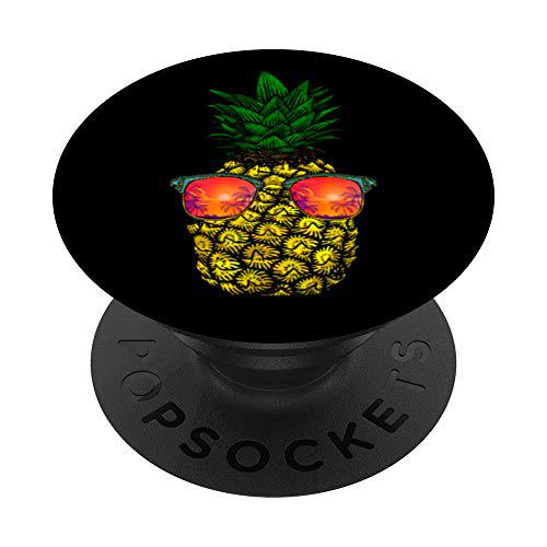 Gafas de sol tropicales de piña fría Verano en Hawai PopSockets PopGrip: Agarre intercambiable para Teléfonos y Tabletas