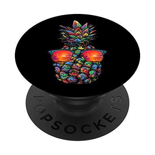 Gafas de sol tropicales de piña fría Verano en Hawai PopSockets PopGrip: Agarre intercambiable para Teléfonos y Tabletas