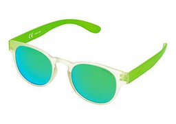 Police Exchange 2 Gafas de sol, TRANSPARANT CRYSTAL &amp; BRIGHT GREEN FRAME/GREEN MIRROR LENS, 49 Unisex