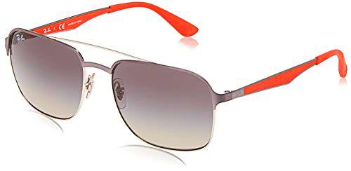 Ray-Ban 0RB3570 Gafas de sol, Silver/Gunmetal, 58 Unisex