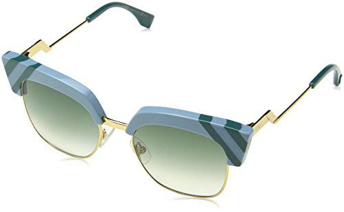 FENDI FF 0241/S 9K MVU Gafas de sol, Turquesa (Azure/Green Shaded)