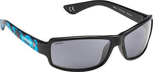 Cressi Ninja Gafas de Sol, Unisex Adulto, Azul Camou/Lentes Gris Oscuro