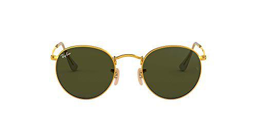 Ray-Ban Round Metal Gafas De Sol, Oro (Crystal Green)