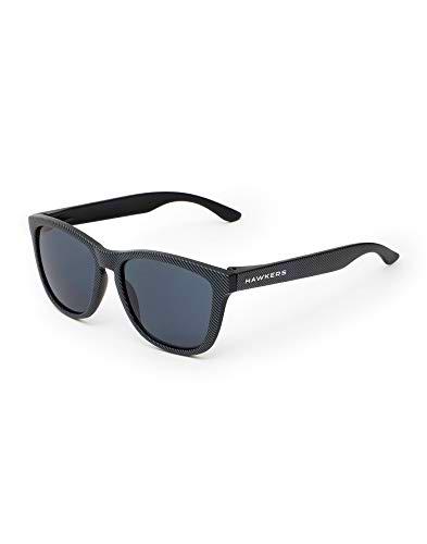 HAWKERS Gafas de Sol Carbono, para Hombre y Mujer, con Montura Negra Mate con Trama y Lente Oscura