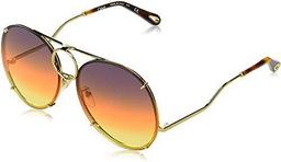 Chloé Metal Sunglasses Gold/Gry Org Yllw/Brown