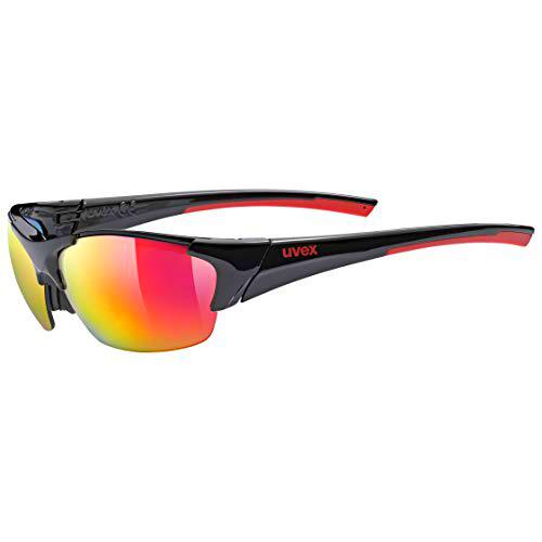 Uvex Blaze III Gafas de Deporte, Adultos Unisex, Black Red Mat/Red, One Size