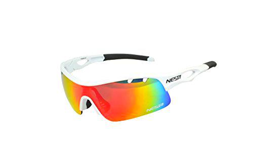 Nesta Esus Gafas Deportivas, Unisex Adulto, Blanco Mate