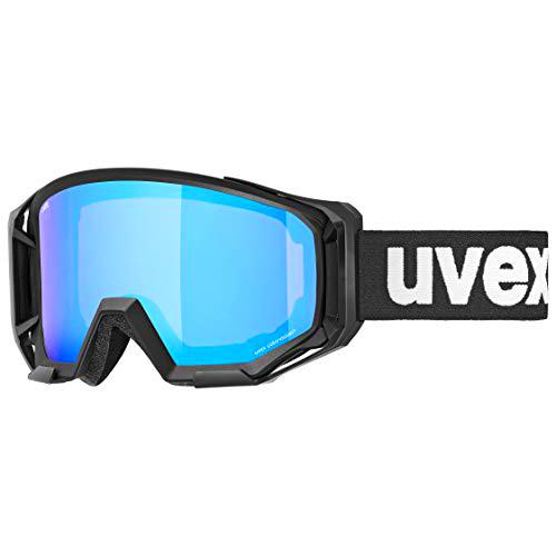 uvex Athletic CV Gafas de Bicicleta, Unisex-Adult, Black/Blue-Green, One Size