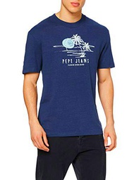 Pepe Jeans Elias Camiseta, Azul (Old Navy 584), Small para Hombre