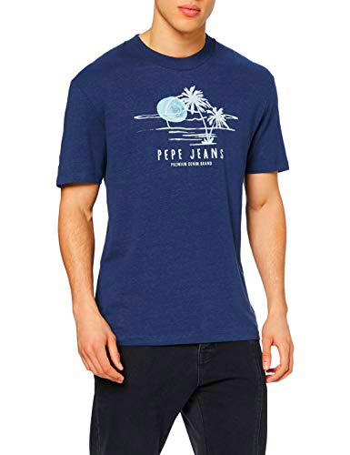 Pepe Jeans Elias Camiseta, Azul (Old Navy 584), Small para Hombre