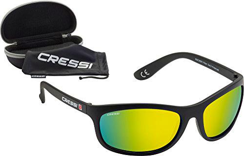 Cressi Rocker Gafas de Sol, Unisex Adulto, Negro/Lentes Reflejado Amarillo