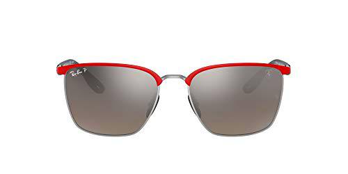 Ray-Ban 0RB3673M Gafas, RED FERRARI ON SILVER, 56 Unisex