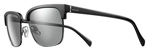 Solar Malcom - Gafas de Sol polarizadas Unisex, Negro/Gun