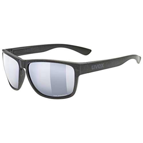 uvex lgl Ocean P Gafas de Sol, Unisex-Adult, Black Mat/Silver-Silver, One Size