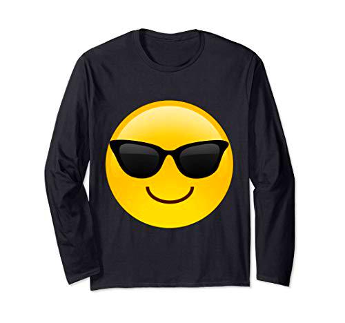 Emoji Cool Shades Smiley Face Gafas de sol Confiado Manga Larga