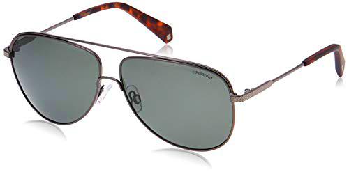 Polaroid PLD 2054/S UC KJ1 60 Gafas de sol, Gris (Dark Ruthenium/Gn Green), Hombre