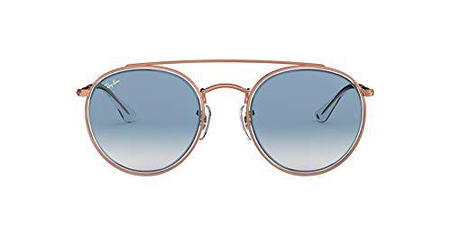 Ray-Ban 0RB3647N, Gafas de Sol Unisex Adulto, Transparente (Bronze Copper/Light Blue Gradient), 51