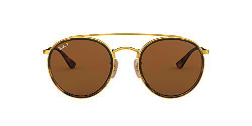 Ray-Ban 0RB3647N, Gafas de Sol Unisex Adulto, Dorado (Brown Classic), 51