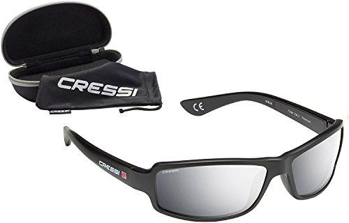 Cressi XDB100012 Gafas de Sol, Unisex Adulto, Negro/Lentes Espejadas Plata