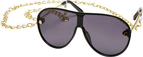 Urban Classics Sunglasses Naxos with Chain Gafas, Negro/Dorado