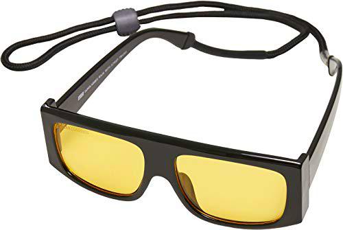 Urban Classics Sunglasses Raja with Strap Gafas, Negro/Amarillo