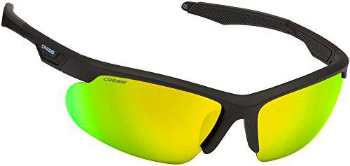 Cressi Speed Gafas de Sol, Unisex Adulto, Negro/Lentes Reflejado Amarillo