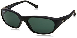 Ray-Ban 0RB2016 W2578 59 Gafas de sol, Matte Black/Crystal Green, Hombre