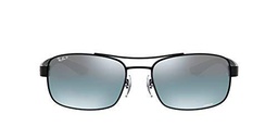 Ray-Ban 8318ch Gafas de sol, Shiny Black, 62 para Hombre