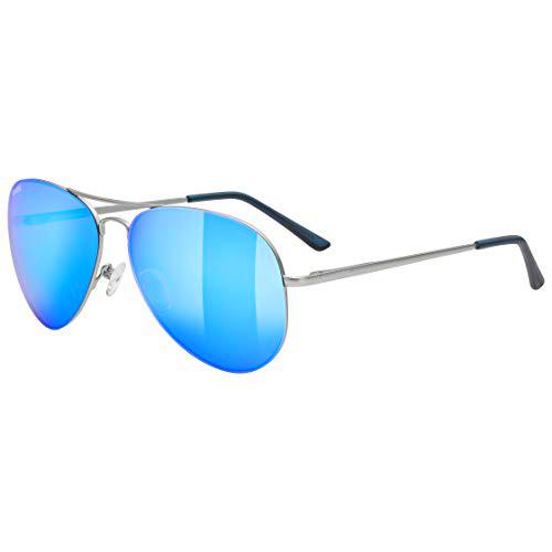 Uvex lgl 45 Gafas de Sol, Unisex-Adult, Silver Mat/Mirror Blue, One Size