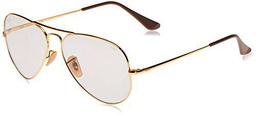 Ray-Ban Aviator Metal II Lentes Oscuros, Dorado/Azul Claro Fotocromático