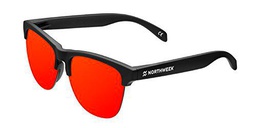 NORTHWEEK Gravity Flaka - Gafas de Sol para Hombre y Mujer, Negro/Rojo