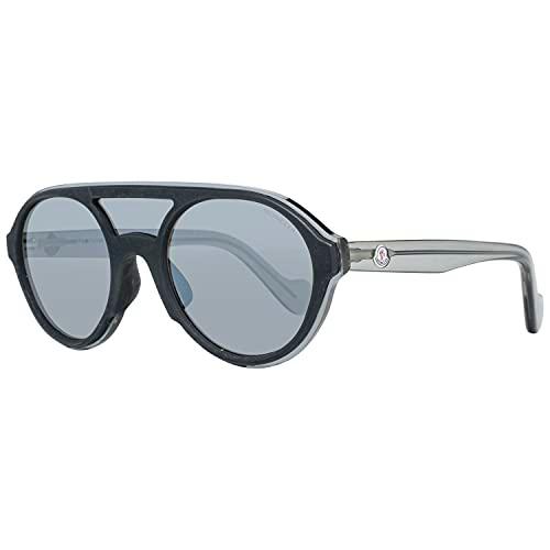 MONCLER ML0052 01C 00 Gafas de Sol, Negro (Nero Lucido/Fumo Specchiato)