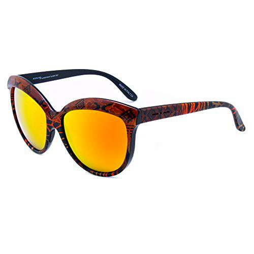 italia independent 0092INX-044-000 Gafas de Sol, Naranja/Negro