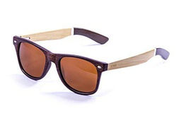 Ocean Sunglasses Beach Gafas de Sol Bambo Dark Frame/Wood Natural White/Brown Arms/Brown Lens