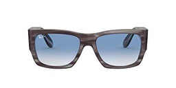 Ray-Ban 0RB2187 Gafas, Striped Grey, 54 Unisex