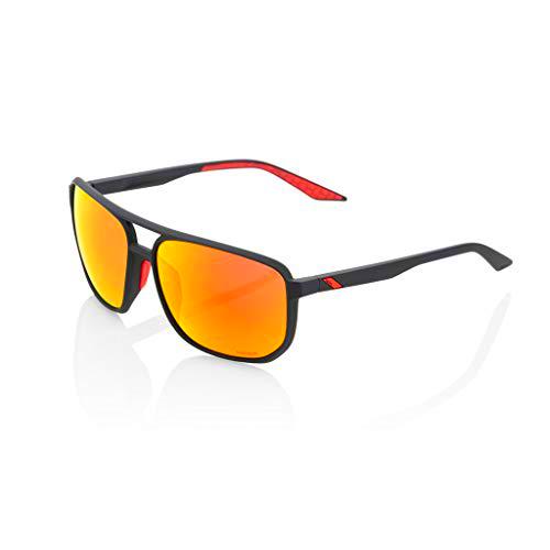 Ride100percent Konnor Aviator Square-Soft Tact Black-Hiper Red Multilayer Mirror Lens