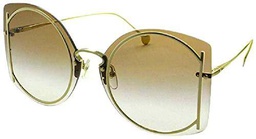 Ferragamo SF196S, gafas de sol de metal Shiny Gold/Brown Lens Unisex Adulto