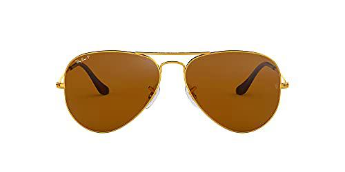 Ray-Ban Aviator RB 3025, Gafas de Sol Unisex, Marrón (polarisiert braun 001/57), 62 mm