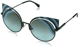 FENDI FF 0215/S Eq Gafas de sol, Azul (Mattblueegrn/Green Aqua)