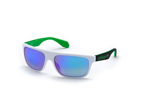 adidas OR0023 Gafas, White/Green Mirror, 59 para Hombre