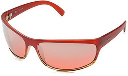 Police - Gafas de sol Deportivas S1863 Spectrum 1, SEMI MATT DARK RED FRAME/LIGHT RED MIRROR LENS