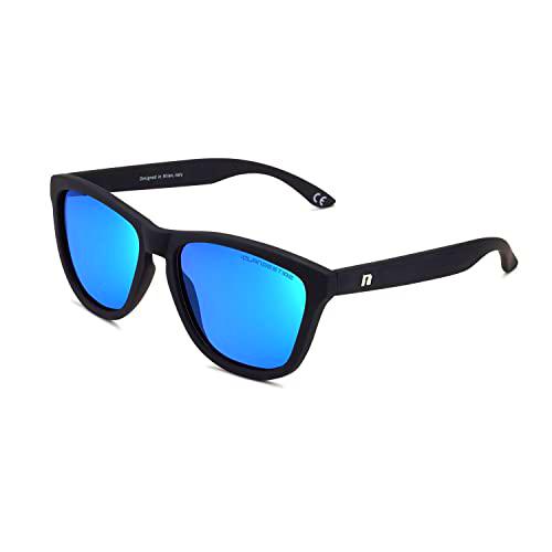 CLANDESTINE Model Matte Black Light Blue - Gafas de Sol de Nylon HD de Hombre &amp; Mujer