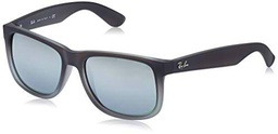 Ray-Ban Justin RB4165 - Gafas de sol Unisex, Gris (Transparent Grey Rubber 852/88), 54 mm