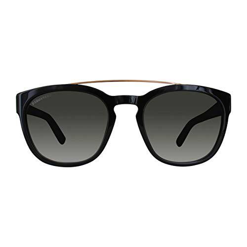 DSQUARED2 DQ0164 01B 54 Monturas de Gafas, Negro (Negro LucidoFumo Grad)