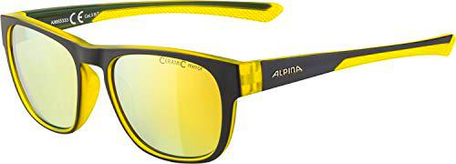 ALPINA, Lino II CMY Gafas Deportivas, Black-Neon-Yellow Matt