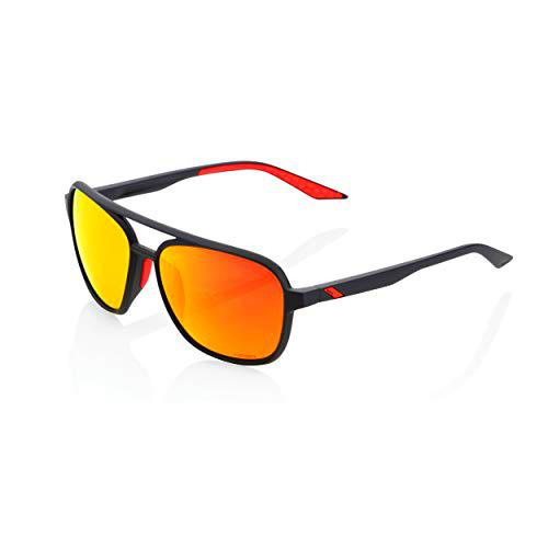 Ride100percent Kasia Aviator Round-Soft Tact Black-Hiper Red Multilayer Mirror Lens